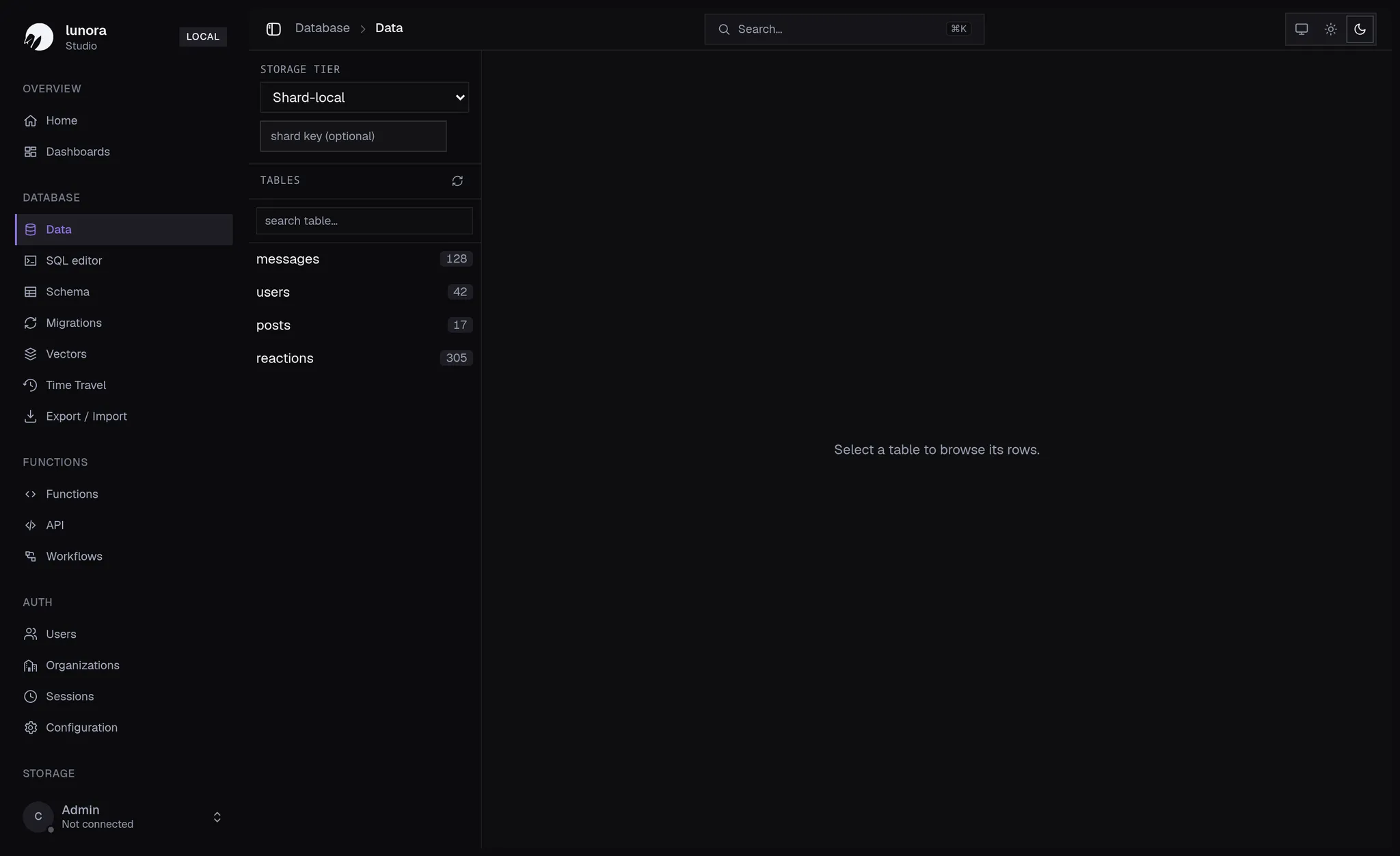 Lunora Studio — Browse data where it lives